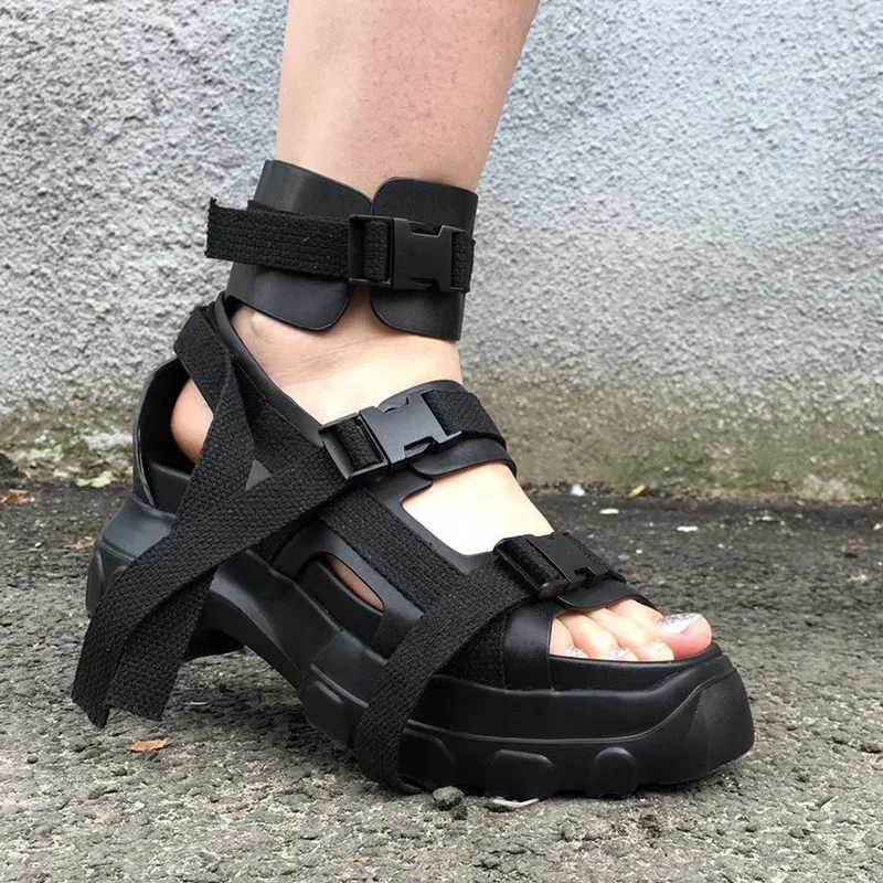 High-top Sandals Roman Shoes for Men\'s/Women\'s Summer Comfortable High Top Sandals Casual Anti Slip Open Toed Bottom Beach Shoes