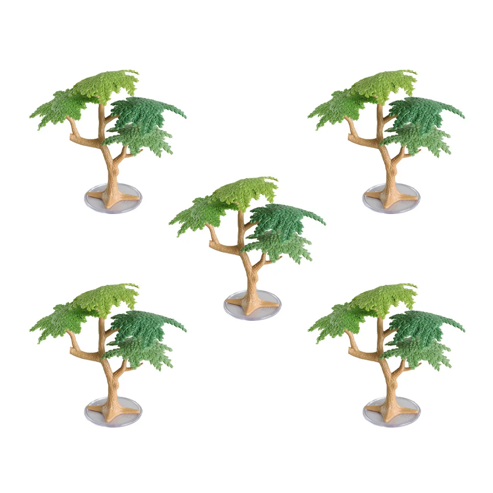 

5pcs Simulated Longevity Pine Cake Toppers Premium Environment Friendly Mini Decorations Micro Landscape Ornament Sand Table