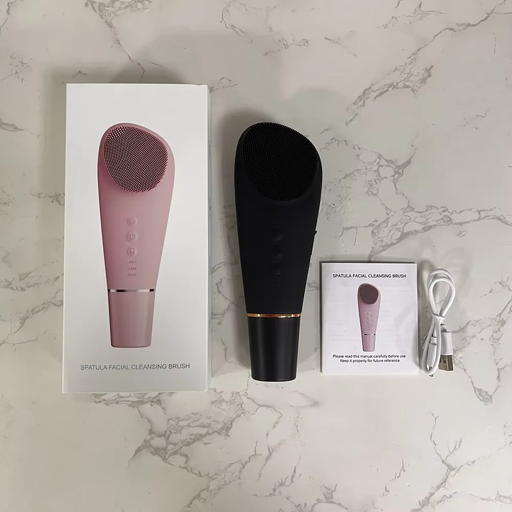 Nettoyeur électrique 2 en 1, brosse, Machine pour le visage, gommage en Silicone, soins de la peau, masseur, outil exfoliant pour points noirs