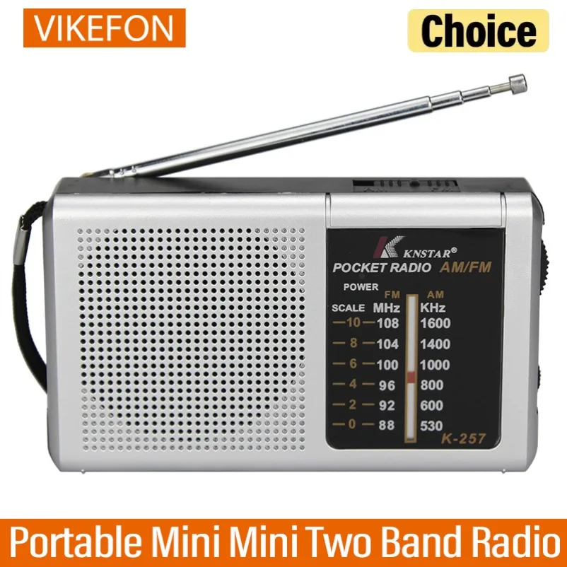 Radio portátil multifuncional de baja potencia AM FM Mini Walkman de dos bandas batería Radio estéreo al aire libre para caminar senderismo Camping