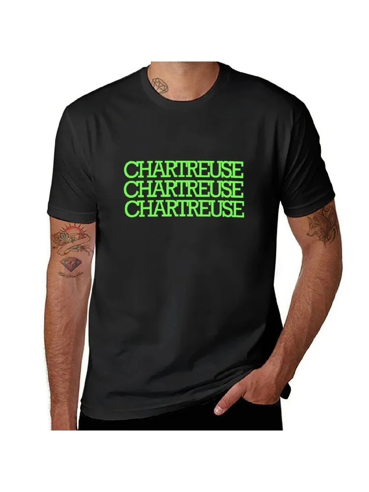 Chartresue Chartreuse kolorowa koszulka Chartreuse szybkoschnąca hipisowska odzież urocza bluzka dla fanów sportu t-shirty dla mężczyzn — zdjęcie 2