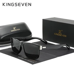 KINGSEVEN Klassieke herenzonnebril UV400 polarisatie oogbescherming HD-lensbril Rechthoekige bril met volledig frame