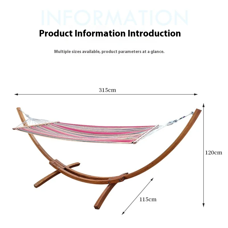 Wamusen Solid Wood Cradle Hammock Outdoor Leisure Courtyard Garden Swing Rocking Chair 200kg Capacity All Seasons Wholesale