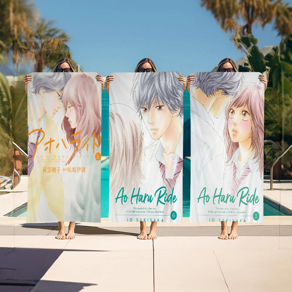 Blue Spring Ride Microfiber Blanket Quick Drying Beach Towels Oversized Printing Super Absorbent Pool Towel Blanket