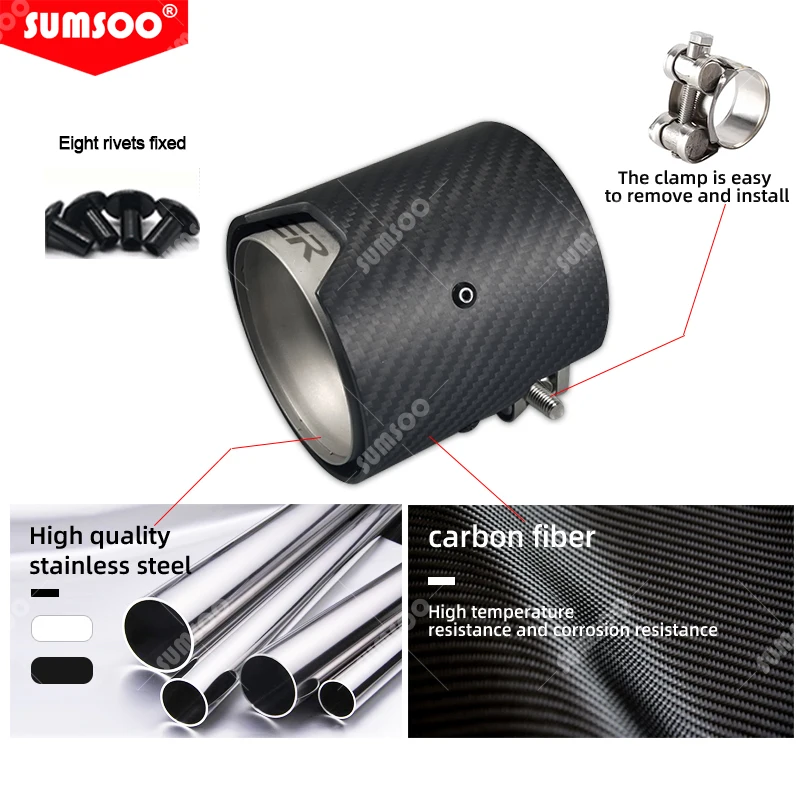 Genuine SUMSOO Glossy /Matte Carbon Fiber Exhaust tip Auspuffspitze for BMW M2 M3 M4 M135i M235i M140i M240i M335i M340i M435i