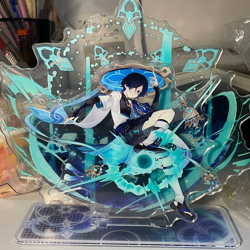 

Game Impact Original 20cm Big Acrylic Figure Stand Model Scaramouche Wanderer Character Exclusive Element Scene Cool Keychain