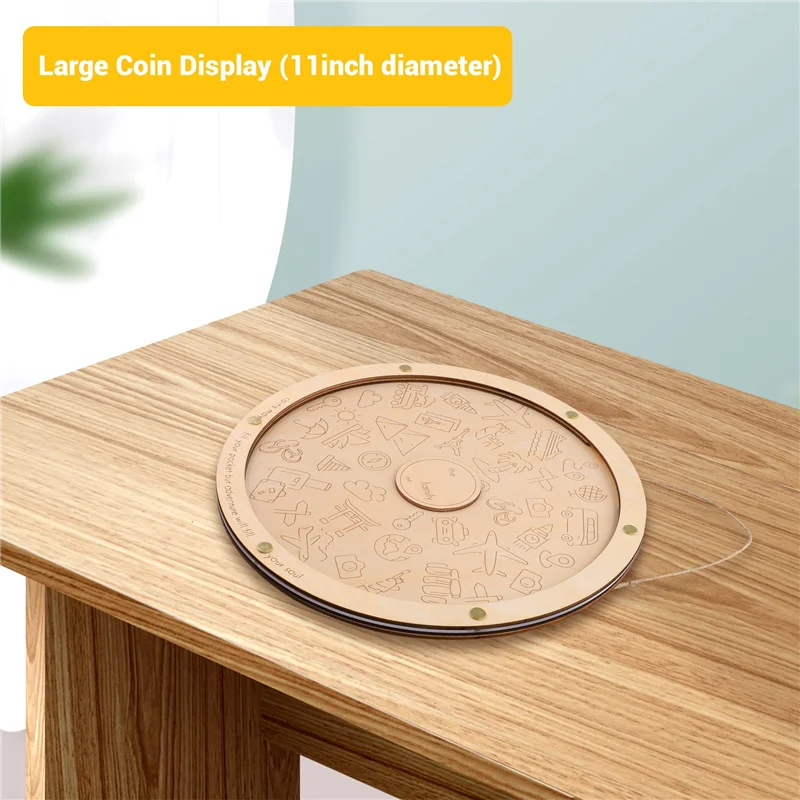 ¡Promoción! Caja de monedas personalizada, discos de regalo de viaje para jugar con monedas, caja de dinero de disco transparente deslizante hacia abajo