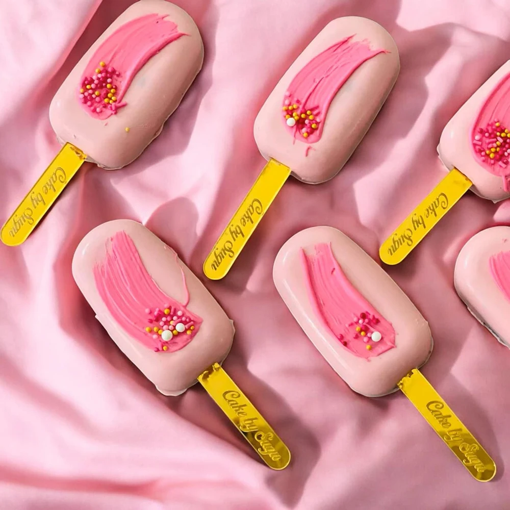 

Personalized Names Acrylic Cakesicle Eid Mubarak Ice Cream Sticks Custom Popsicle Birthday Baby Shower Baking Decoration
