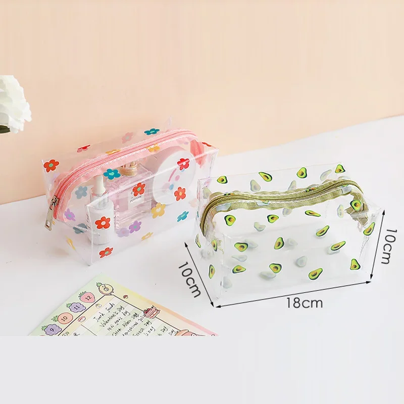 

New 1pcs Big Waterproof Transparent Stationery Gift Girls Students Pencil Bag Makeup Travel Bags Pencil Case PVC