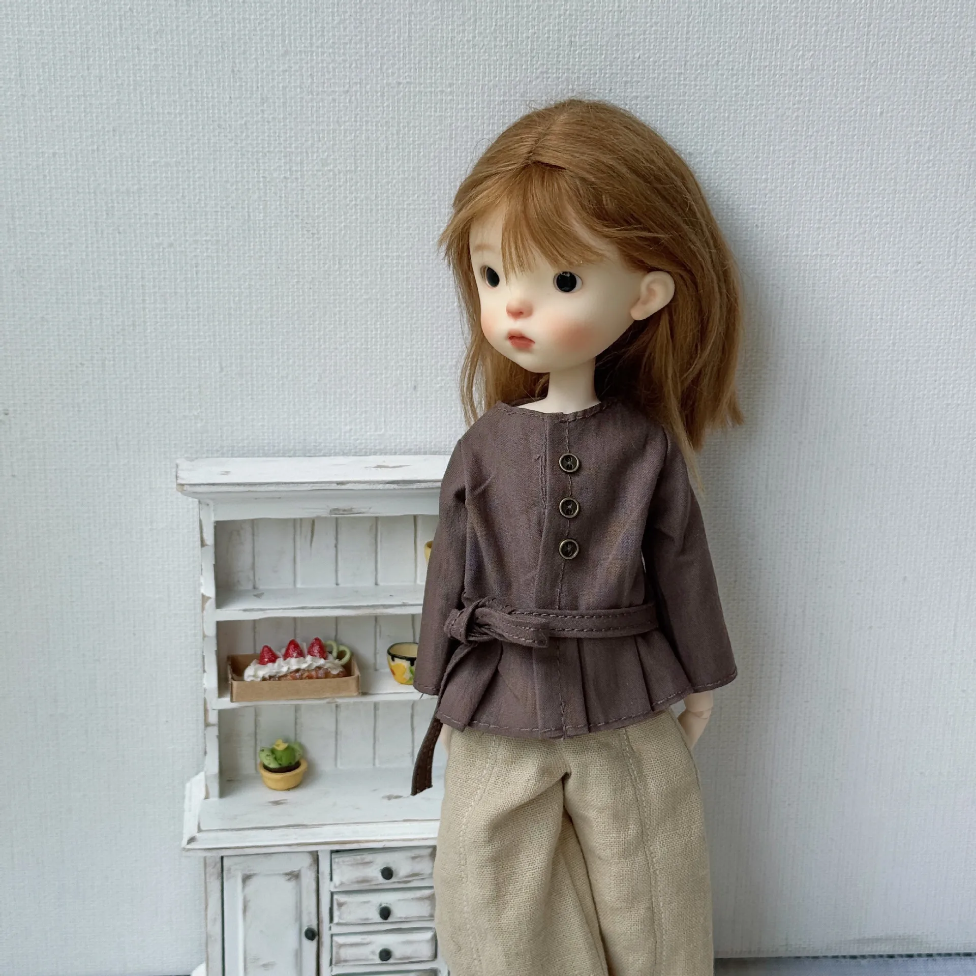 1/6 Scale BJD Doll Spring Autumn Fashion Trench Coat 10cm Doll Outerwear Casual Jacket Clothes Suitable for Zsiga Azone