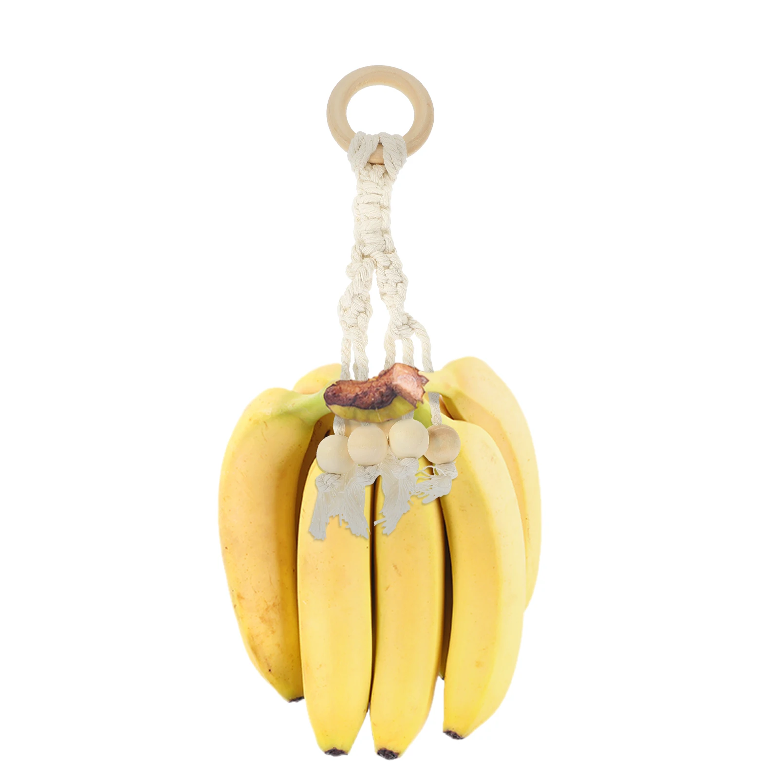 

2pcs Handwoven Cotton Rope Bananas Hanging Hooks Vegetable Hammock Fruit Storage Hanger Under Cabinet Holder Decorative Pendant