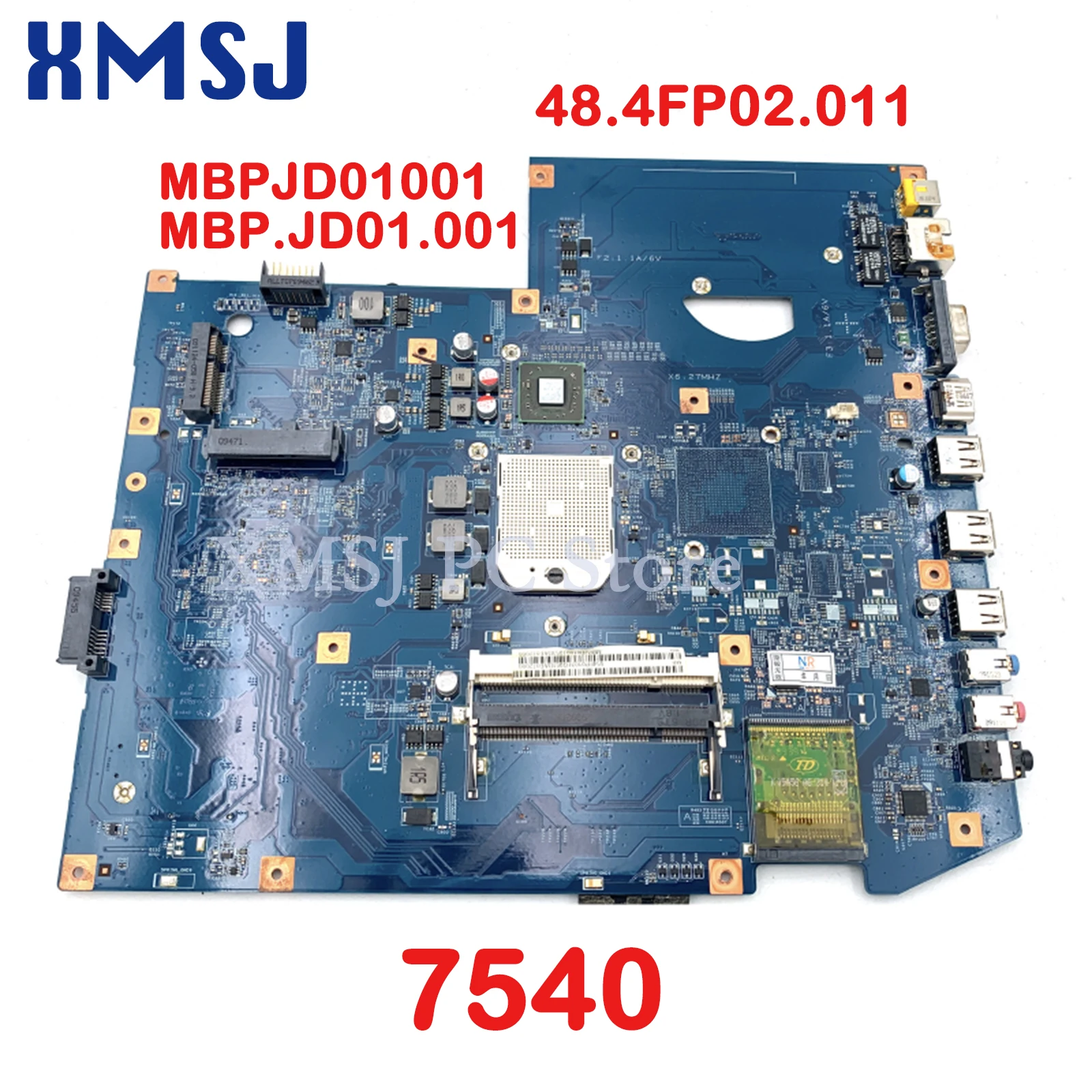 

XMSJ For Acer Aspire 7540 MBPJD0100 1 MBP.JD01.001 48.4FP02.011 Laptop Motherboard Socket S1 Ddr2 Free CPU Main Board
