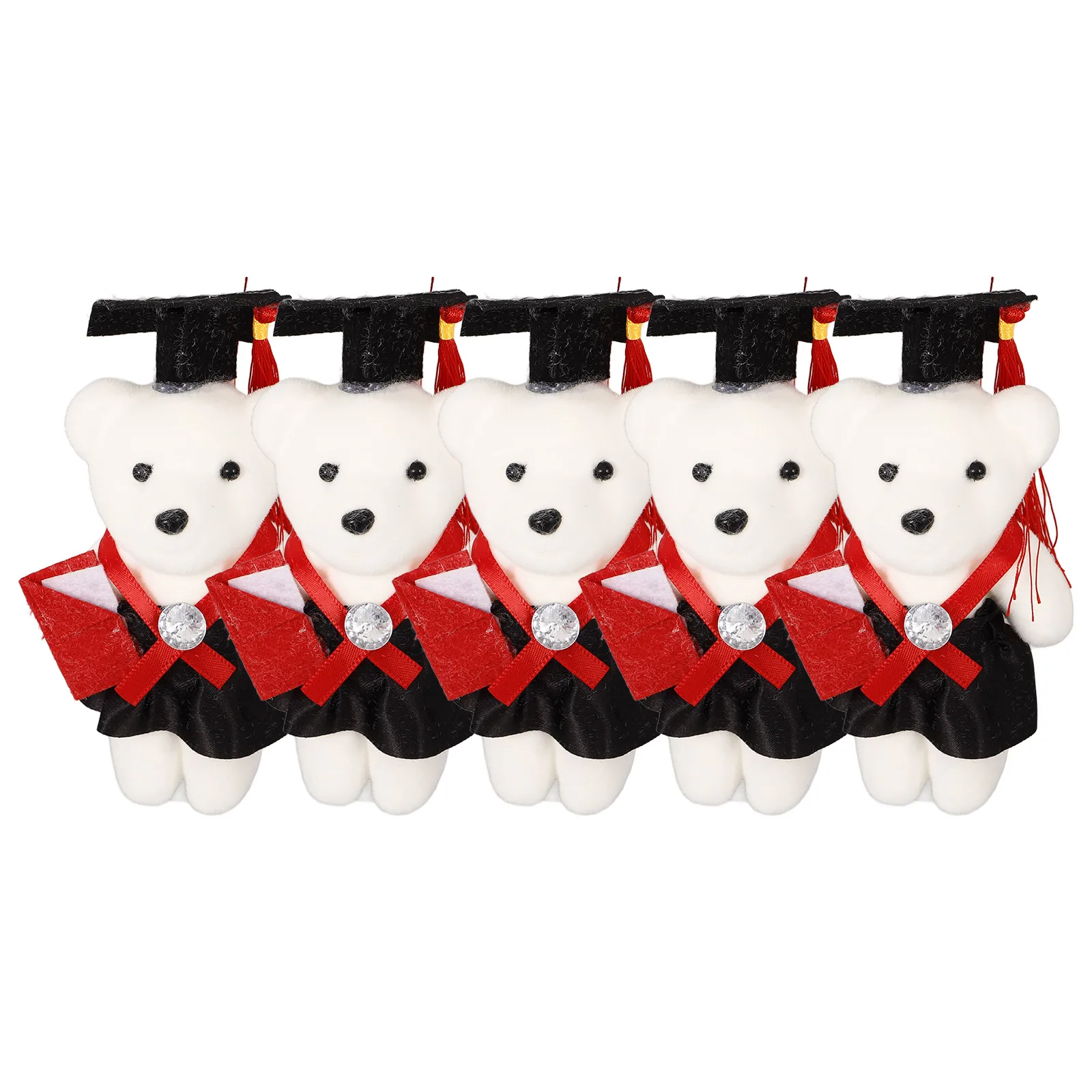 

5 Pcs Ice Cream Doctor Bear Bouquet Materials Ornaments Non-woven Fabric Grad