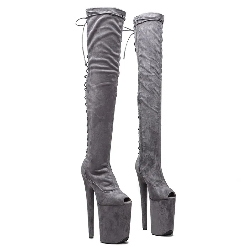 

LAIJIANJINXIA New Sexy Women Party Over The Knee Boots Ultra 23cm High Heels Platform Boots Pole Dancing Shoes Boots 064