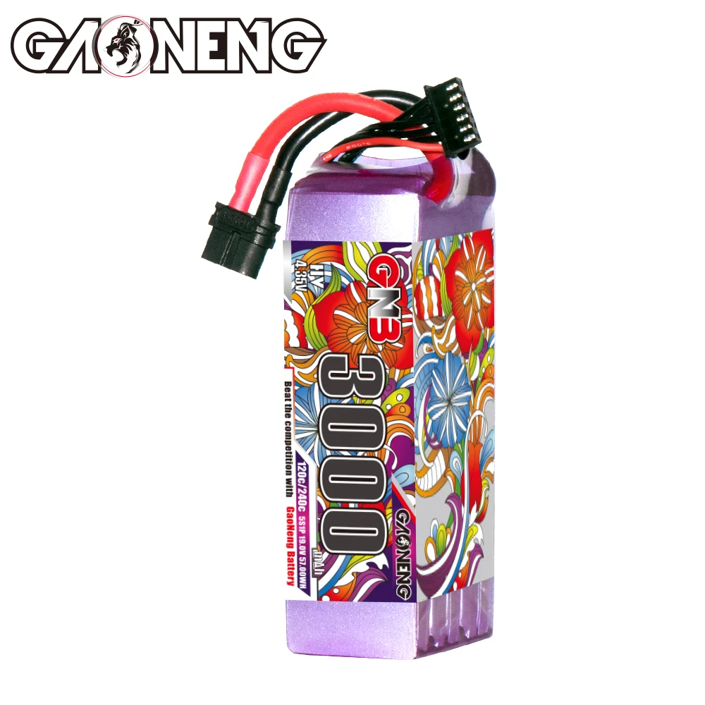 بطارية ليثيوم GAONENG GNB LiHV 5S 19V 3000mAh 120C مع موصل XT60، مناسبة لطائرات بدون طيار FPV وكوادكوبتر.