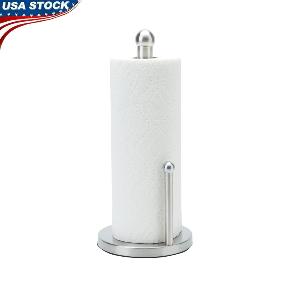 

Набор держателей для рулона бумаги из нержавеющей стали с тяжелым основанием, простая сборка, кухонное хранилище, элегантный дизайн, 6,1x6,1x13,1 дюйма