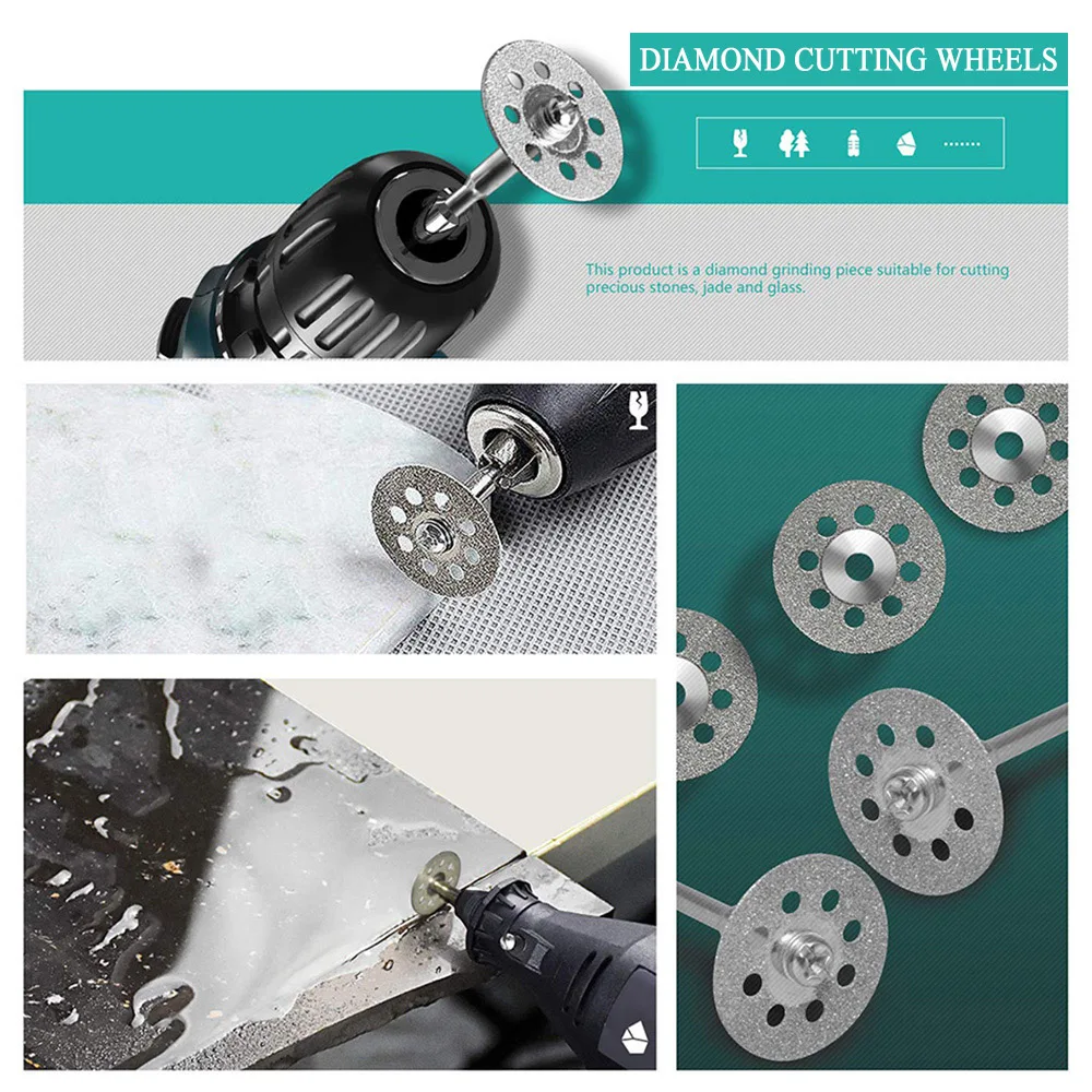 32-teiliges Trennscheiben-Drehwerkzeug-Set, perfekt zum Basteln/Schneiden von Holz/Metall/Kunststoff/Glas und Stein! Für Ihr Dremel-Rotationswerkzeug – Detail 2