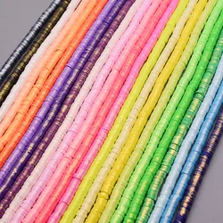 New Shiny 40 Color 6mm Flat Round Polymer Clay Beads Chip Disk Loose Spacer Beads For Jewelry Making DIY Design Bracelet