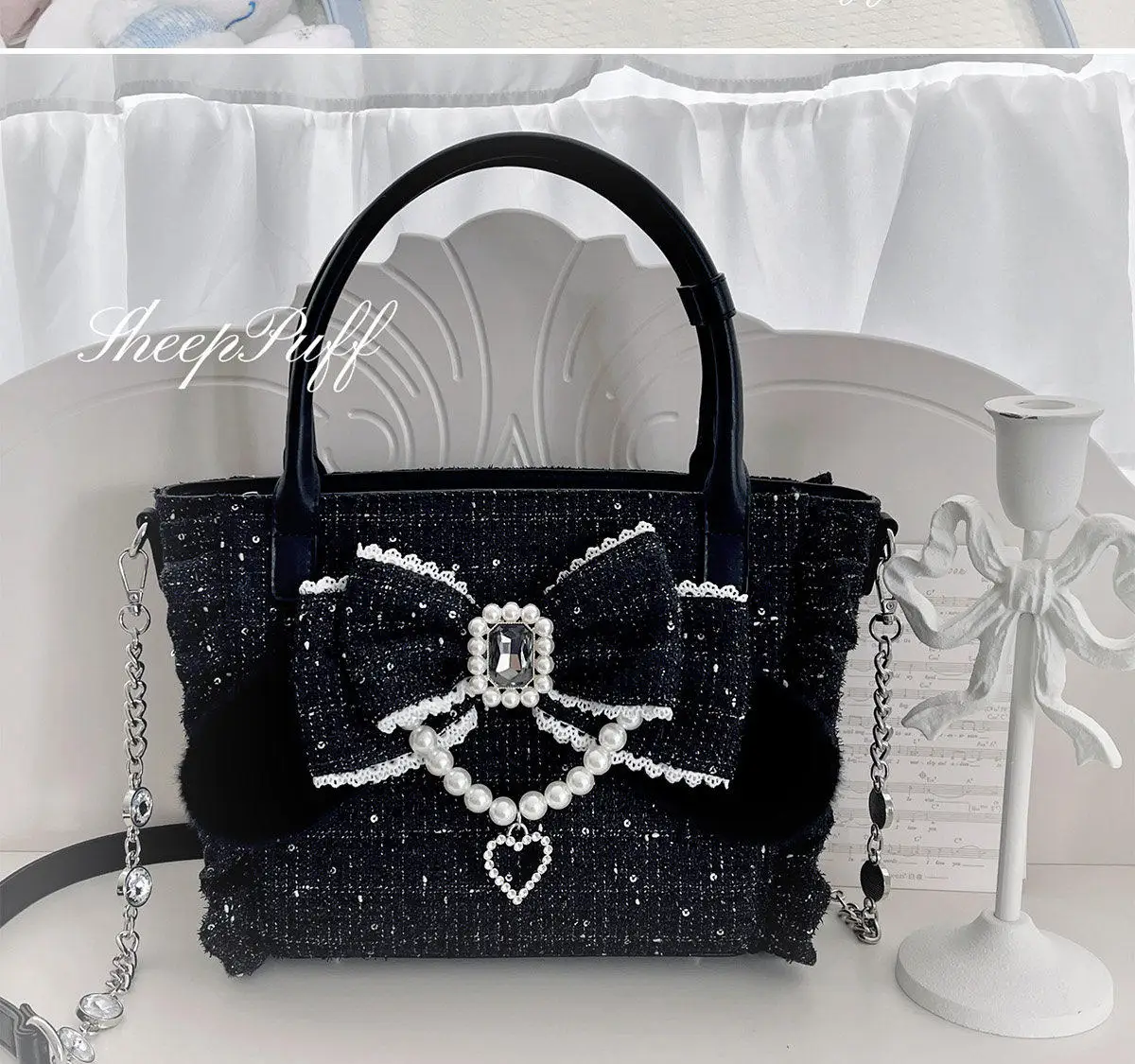 2026 New Mass-produced Elegant Handbags Women Japanese Style Commuting Versatile Hand Bag with Lace Princess Style Crossbody Bag
