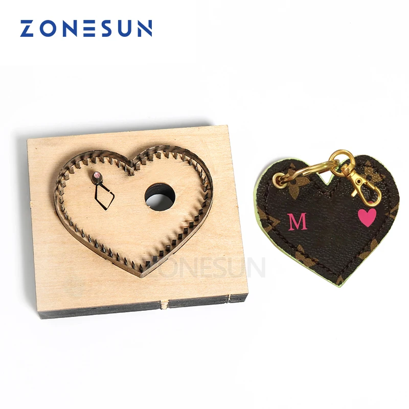 ZONESUN Heart-shape cutting die bag accessory decoration punching tool for heart dies key chain DIY handicraft cutter