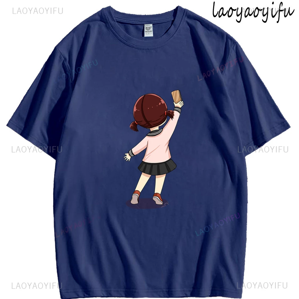 Azumanga Daioh Ayumu Kasuga Gedrukt T-shirt Unisex Cartoon Anime Grafische Kawaii Katoen Korte Mouw Losse Kleding