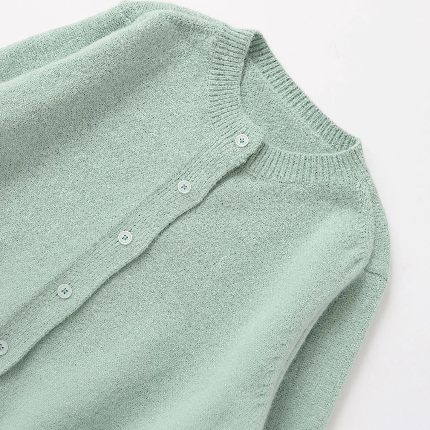 Autumn New Fashionable Simple Round Neck Threaded Edge Knitted Jacket