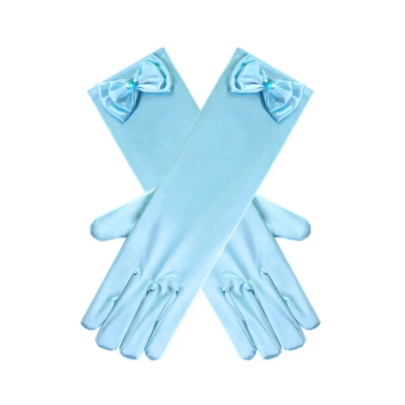 Children Gloves Long Finger Gloves Photography Props Blue Pink Yellow Green Princess Accessories Children Elsa Party Costume