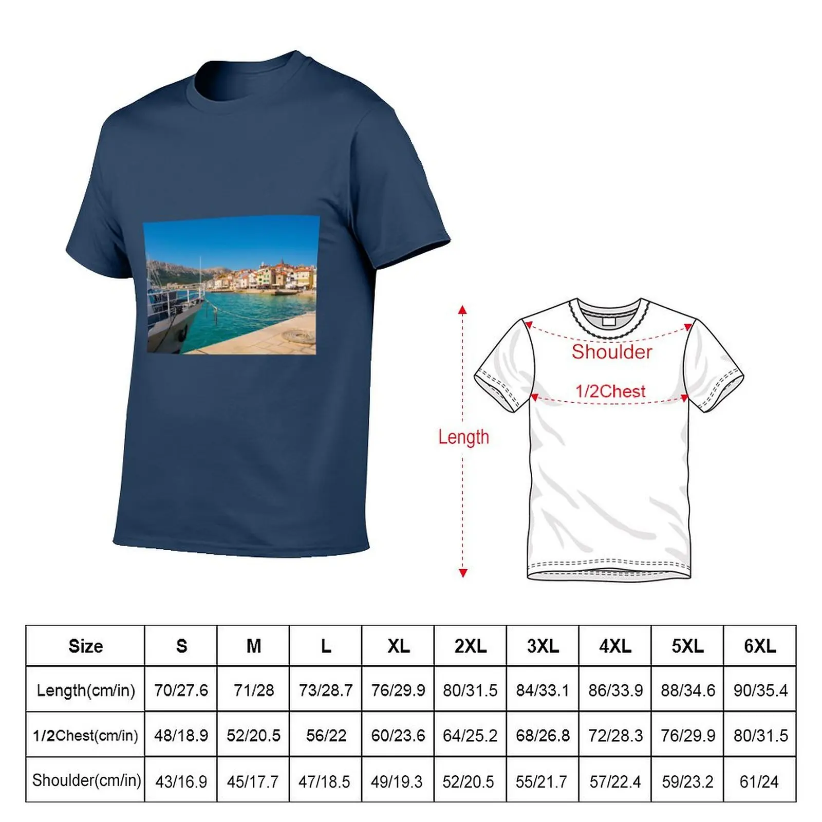 Baska Town on Krk Island, Croatia T-Shirt gifts for boyfriend vintage t shirts tops Short sleeve tee men