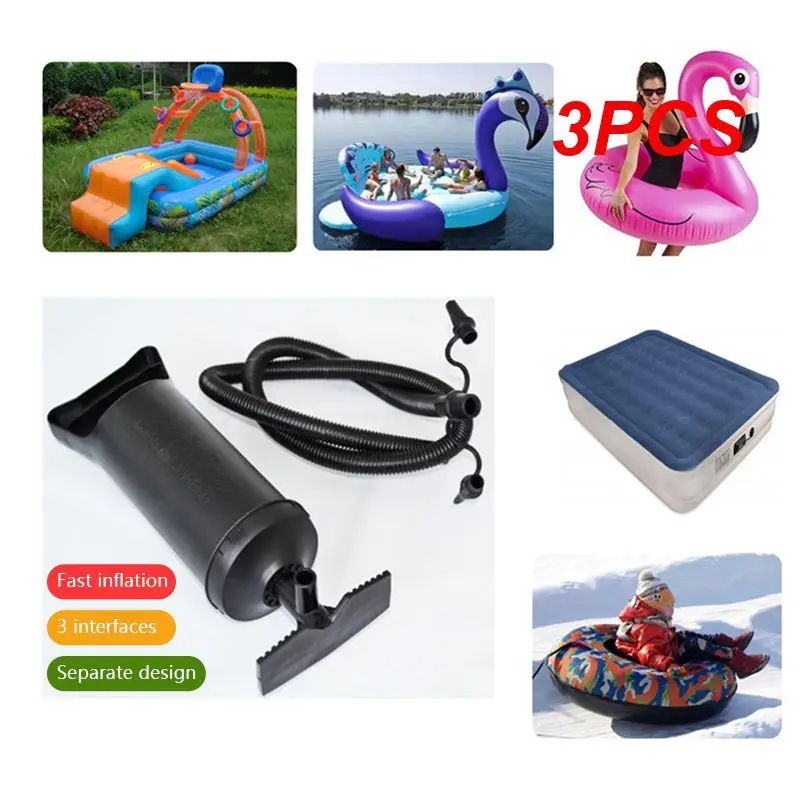 3PCS Quick Hand Pump 12-inch Two-way Manual Pump Balloon Hand-pull Air Pump Hand Mattress Pool Inflatable Swim Ring Pump