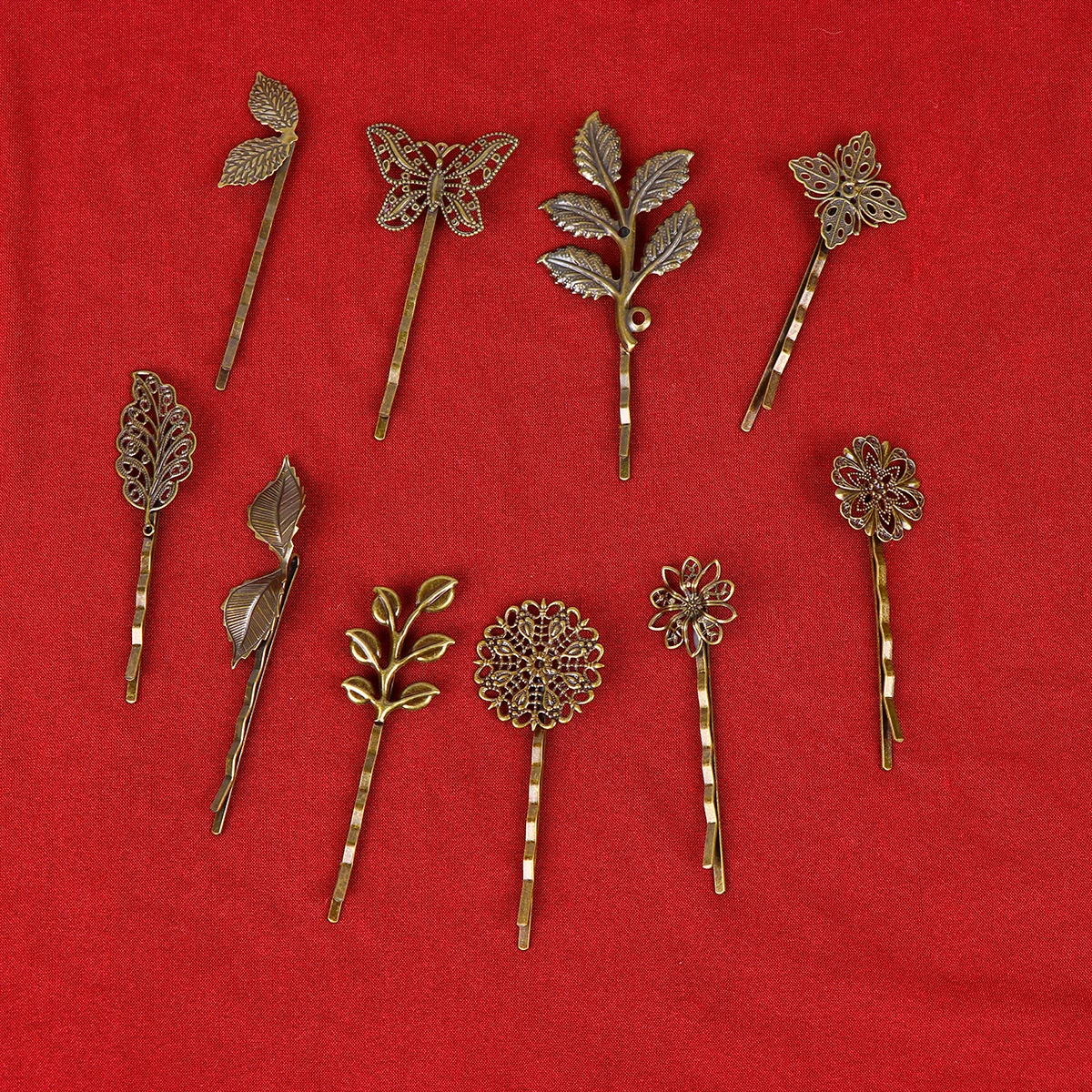 

10 Pcs Vintage Hair Clips Decorative Bobby Pins for Women Easy to Use Durable Metal Hair Accessories Travel Outing Gift
