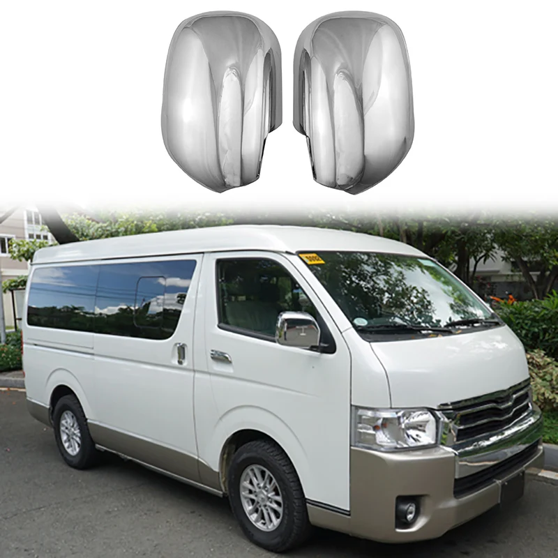 Car Chrome Rear View Rearview Side Glass Mirror Cover Trim Frame Side Mirror Caps for Toyota Hiace Commuter 2006-2016