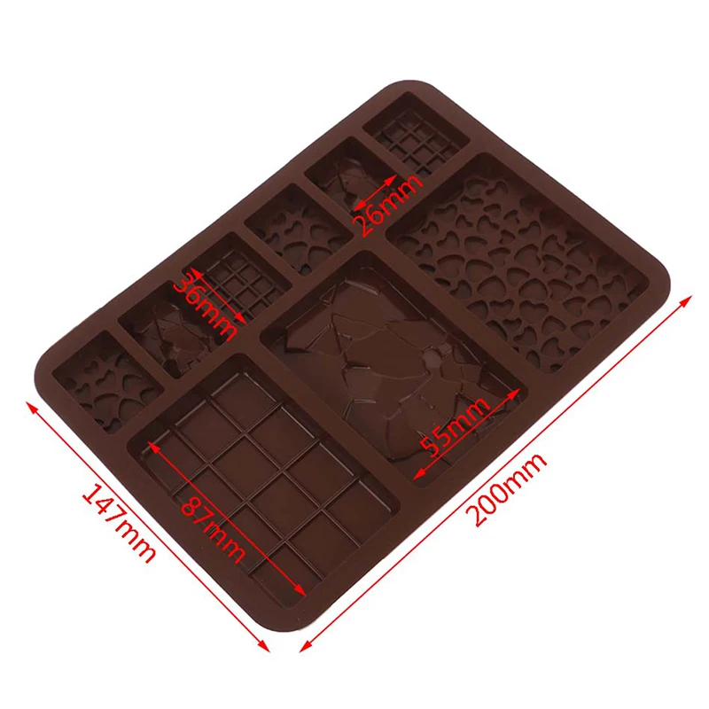 Stampo per cioccolato mattoni strumenti di cottura stampi per dolci in Silicone antiaderente stampi per gelatina