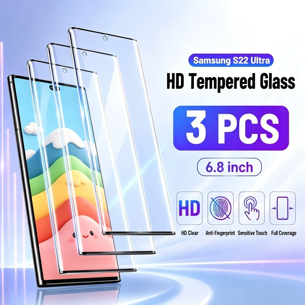 

3Pcs Screen Protector Full Coverage for Samsung Galaxy S26 S25 S24 Ultra S23 S21 S22 Plus S25 S24 FE Anti-Scratch Tempered Glass