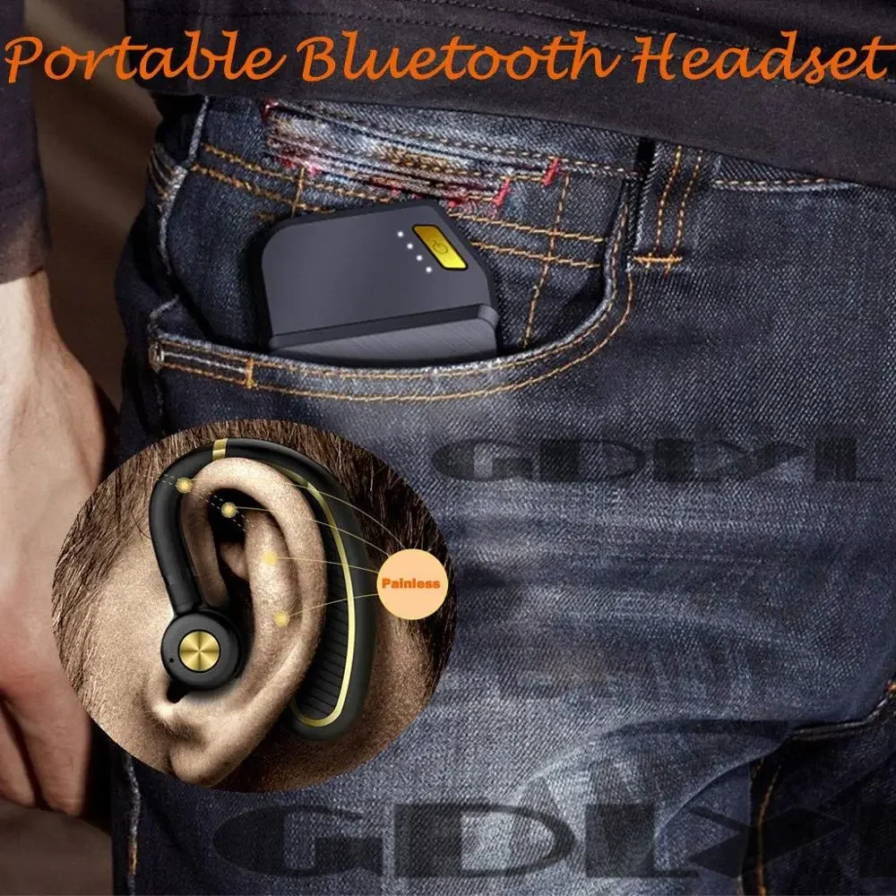 Earphone Bluetooth nirkabel baterai 300mAh, Earbud dengan mikrofon, headset musik HD untuk IPhone dan Xiaomi