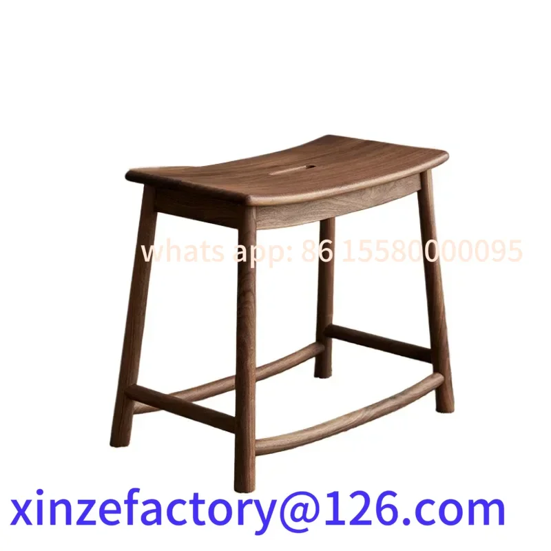 

Customizable Solid Wood Saddle Stool Black Walnut Dressing Stool Curved Seating Dining Table Seats Versatile Scene Modern Furnit