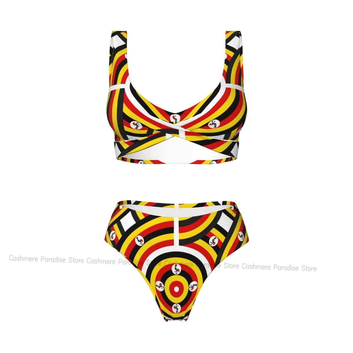 

The Push-Up Ugandan Flag Sexy Bikini Women Swimwear Female Swimsuit Swimming Bathing