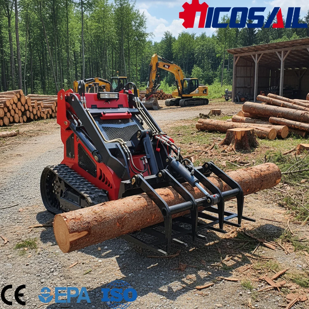 

Custom Mini Skid Steer Loader Euro 5 CE Certified Compact Loader with Attachments for Farm Construction