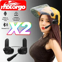 Motorcycle Bluetooth Headset with Clip Holder, Wireless Stereo Moto Helmet, Music Player, Handsfree Earphone