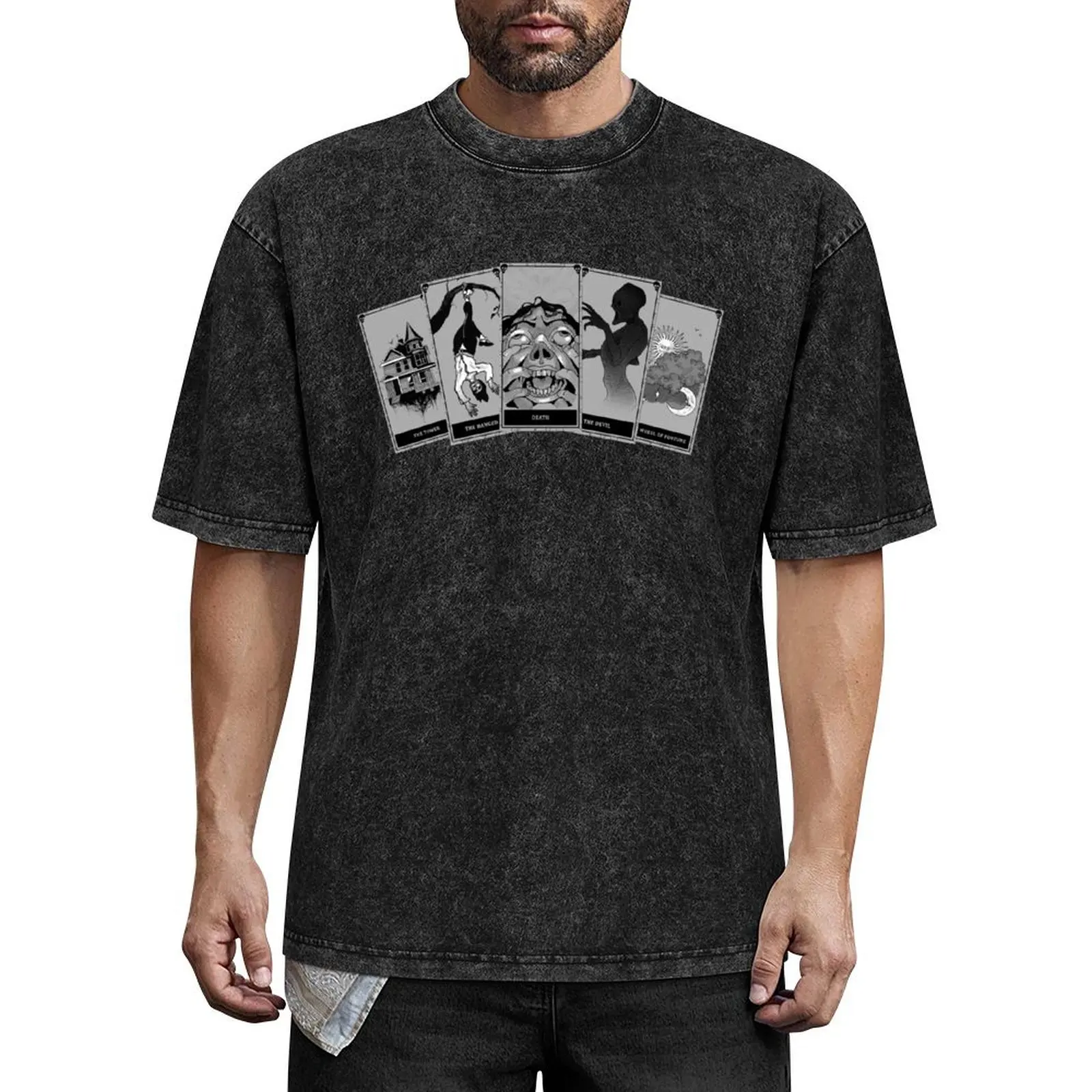

Phasmophobia Tarot Cards T-Shirt oversizeds graphic t shirt vintage men tshirt