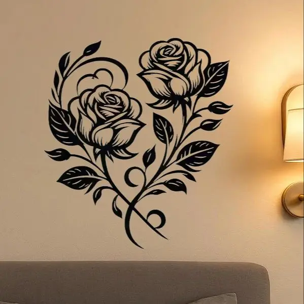 Celtic Knot Rose Metal Hanging Floral Wall Sign Modern Home Living Room Rustproof Iron Unique Decor Gift Ornament Artisan Craft