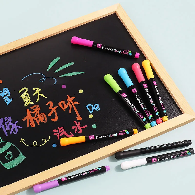 Led Dust-Free Liquid Chalk 9-Color Glowing Light Board Pen, Erasable Children's Doodling Office Teaching Whiteboard Pen