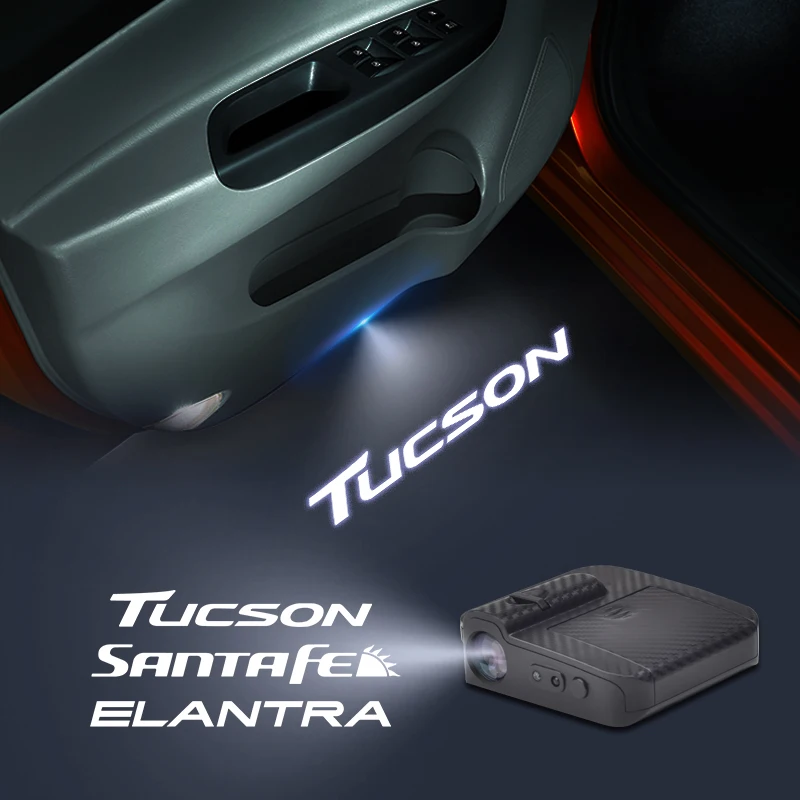 For Santafe Tucson Elantra Logo Wireless Courtesy Car Door Projector LED Welcome Lights Decor