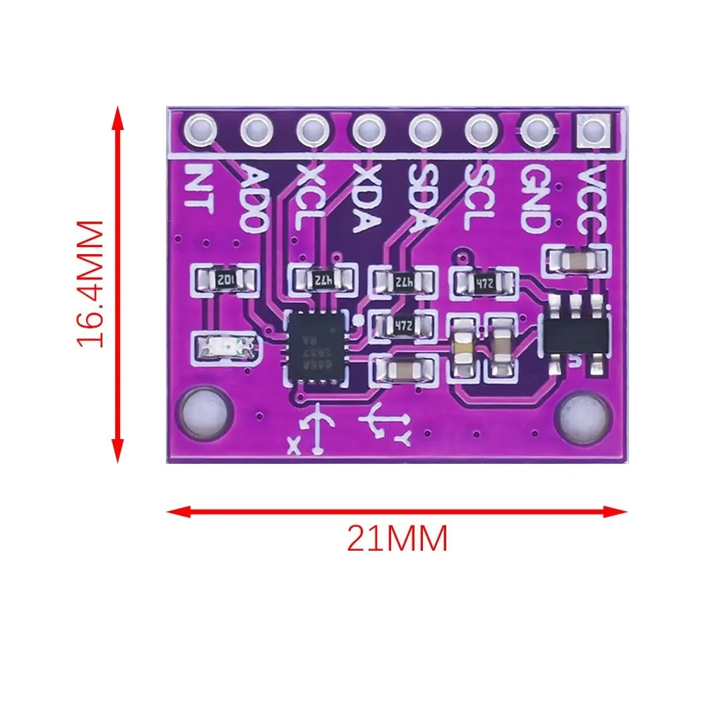 QMI8658 sensor module is compatible with the BMI160 six-axis gyroscope evaluation Board 6DFO instead MPU6050
