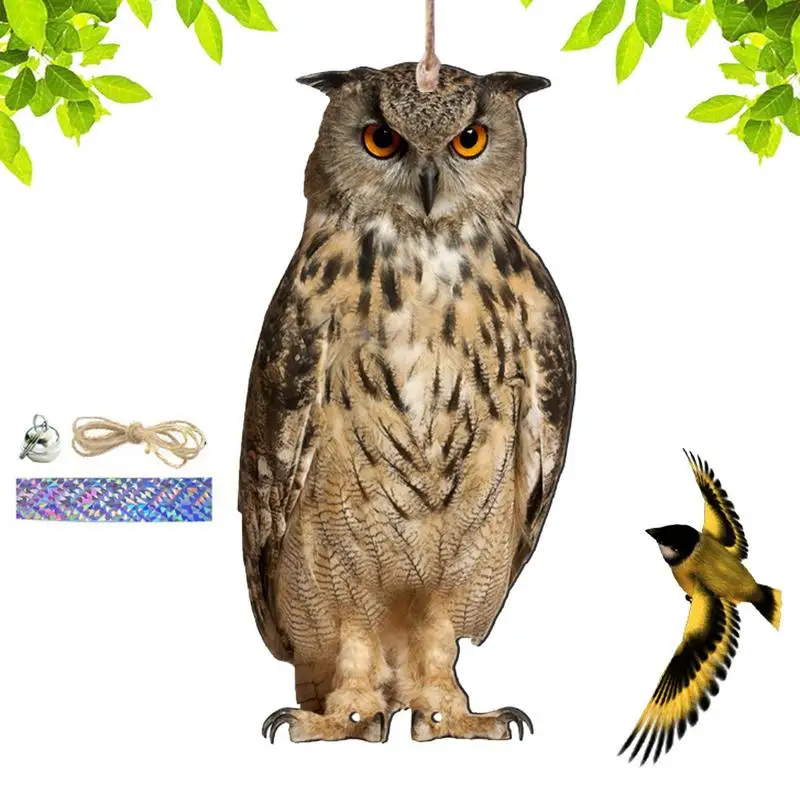 Owl repellent bird bell pendant Realistic Scarecrow Bird Repeller Scare Birds Away outdoor Garden courtyard decoration