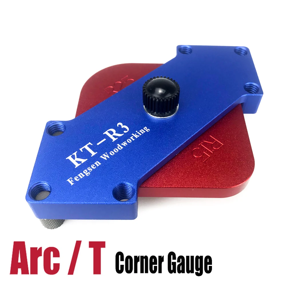 Новый профессиональный набор угловых приспособлений для радиуса, шаблон для обрезки из алюминиевого сплава для деревообрабатывающего фрезерного станка, филе и направляющая под углом 90 градусов