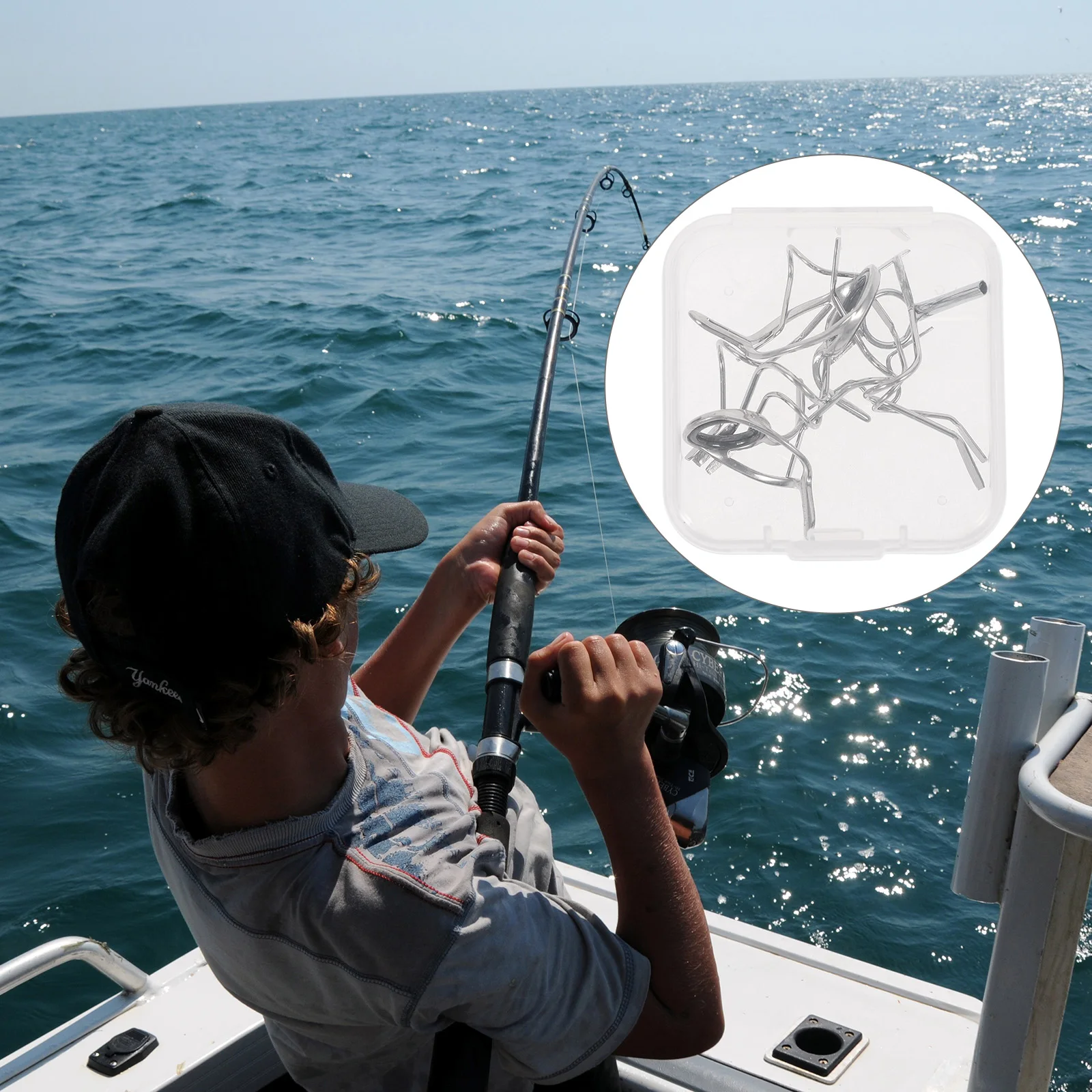 

11Pcs Fishing Rod Tips Repair Kit Stainless Steel Frames Portable DIY Eye Rings Replacement Set Fishing Rod Tips