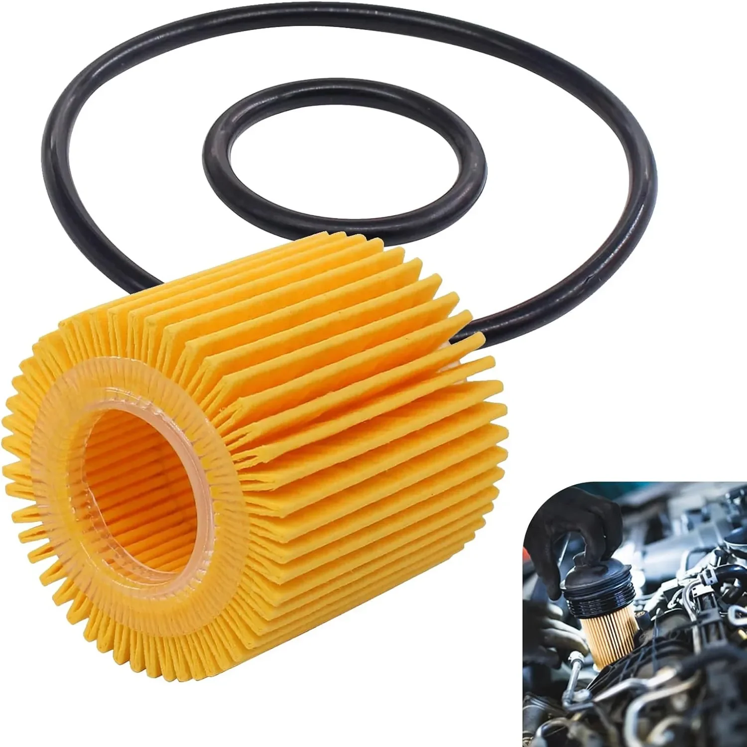 Engine Oil Filter 04152-YZZA6 04152-37010 Oil Filter Stable Performance Long Life Compatible with 2009-18 Corolla 2010-18 Prius