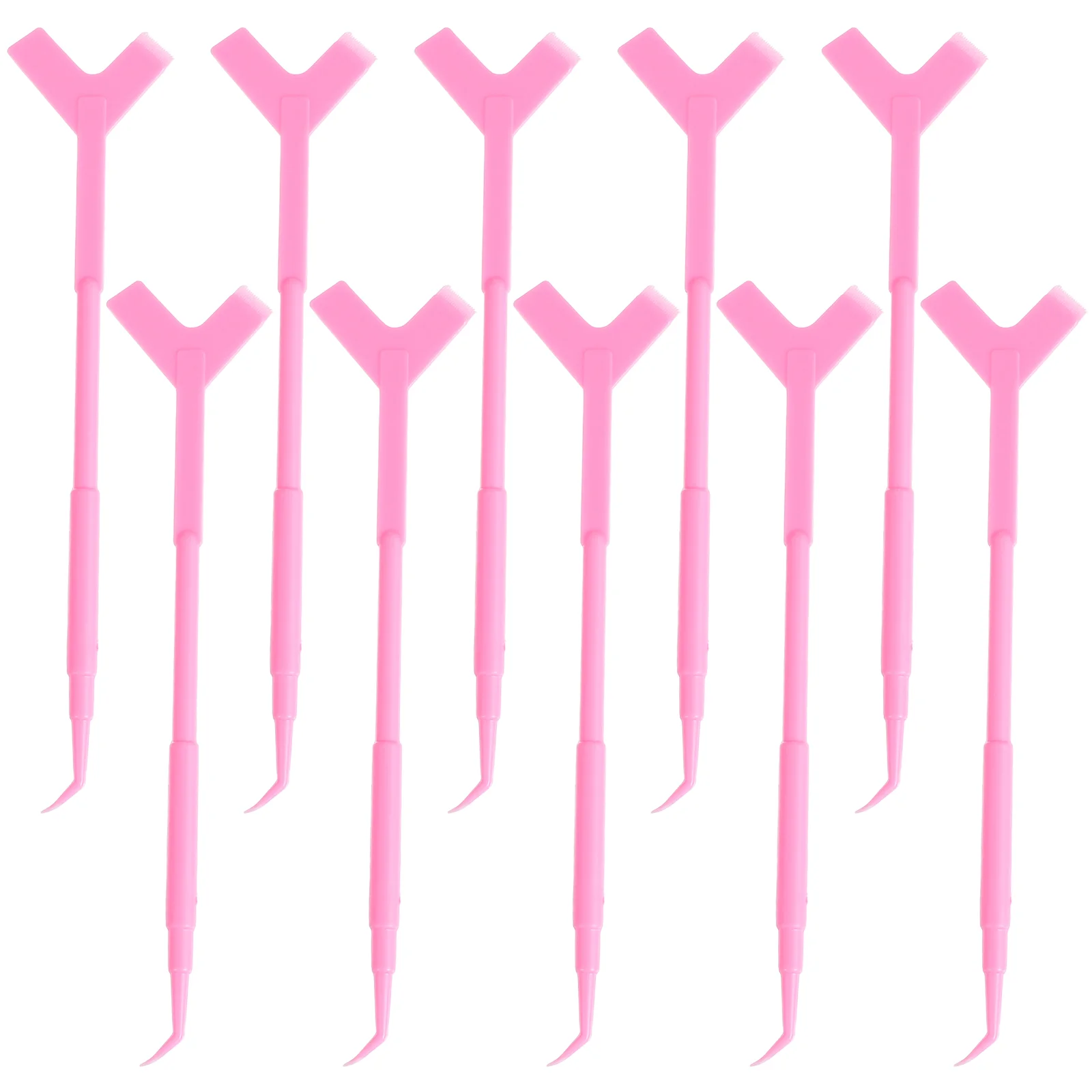 10 Pcs Lash False Eyelash Y-shaped Brush Curling Irons Lift Rod Hair Lashes Pv Material Mascara