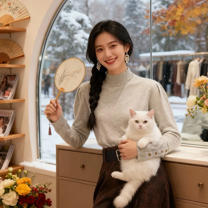 

Unique Half-High Collar Knitted Base Shirt Women's Fashionable Inner Wear Sweater Winter Special Design Knitted Top