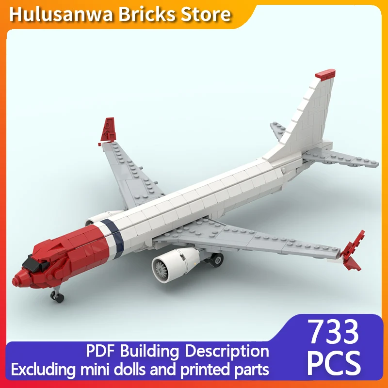737 MAX 8 Passenger Plane Model MOC Building Bricks War Equipment Modular Technology Gifts Holiday Assemble Children Toys Suit